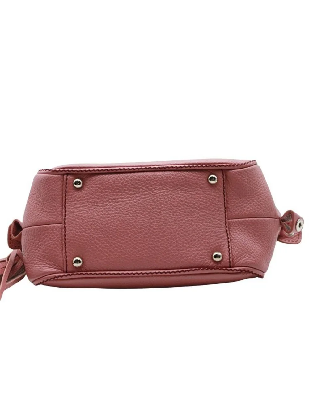 Chanel Bag Handbag Leather Pink Silver Tassel Faux Mini